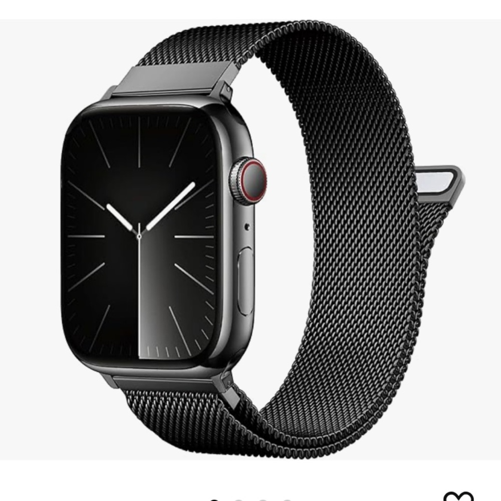38MM black Apple Watch stainless steel/leather watch band